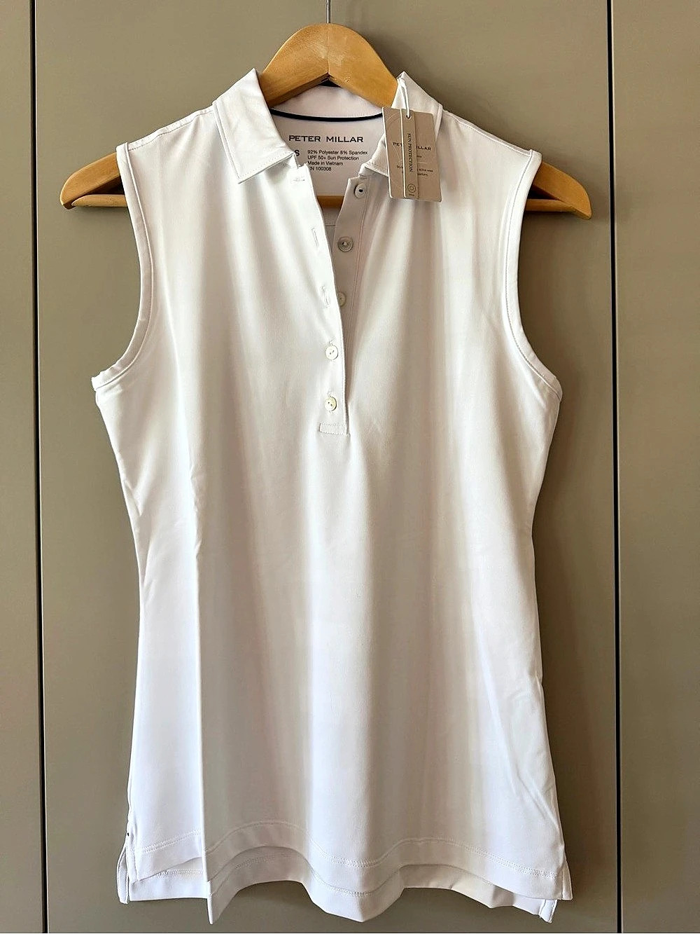 Peter Millar Women’s Sleeveless Golf Polo White S NWT